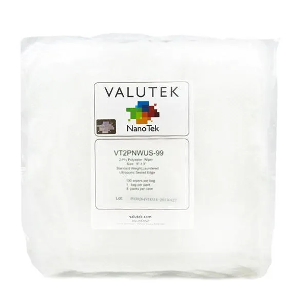 Valutek - 2-ply polyester wiper, ultrasonic seal, 100 ea/bag