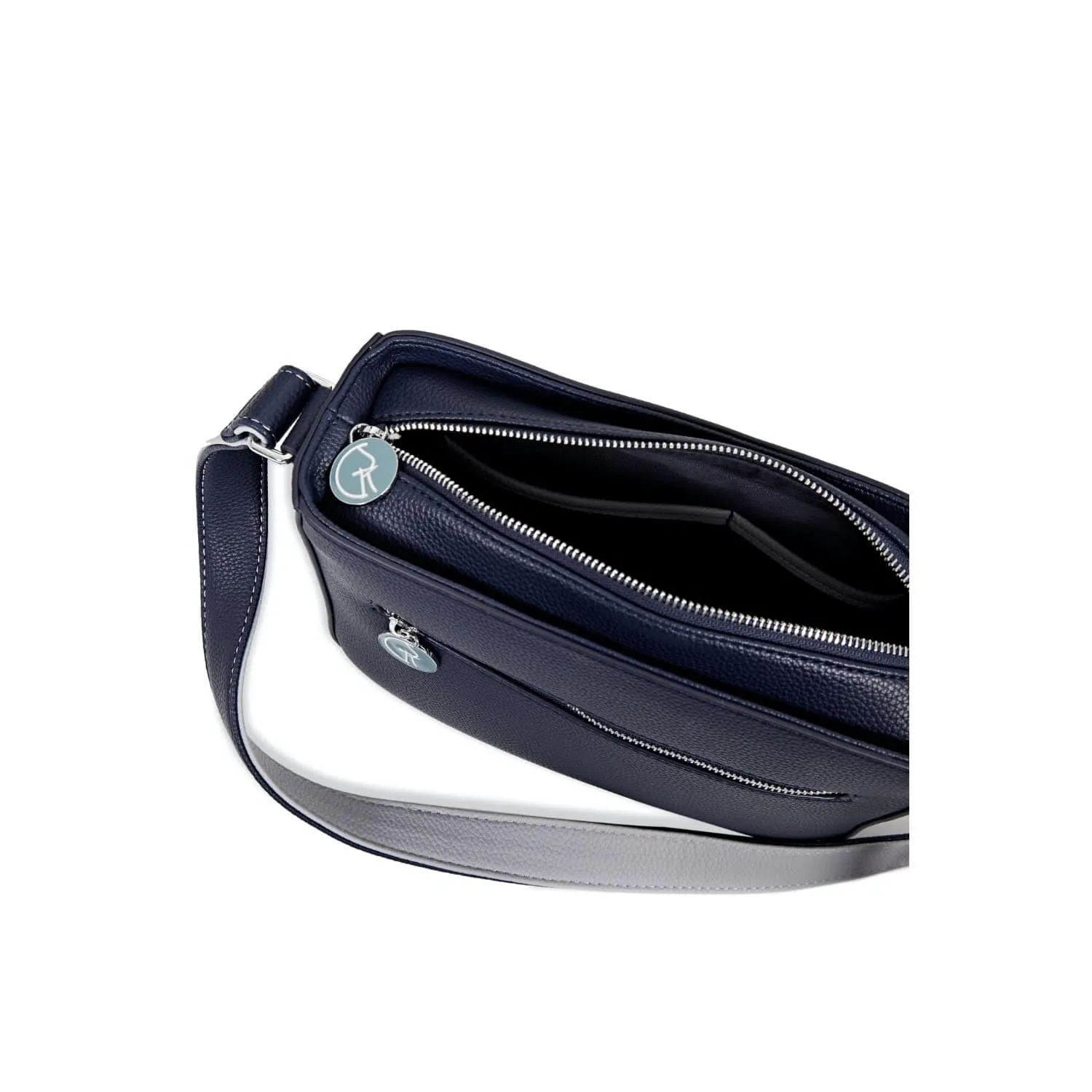 Vegan Leather Crossbody Handbag | Blue & Grey
