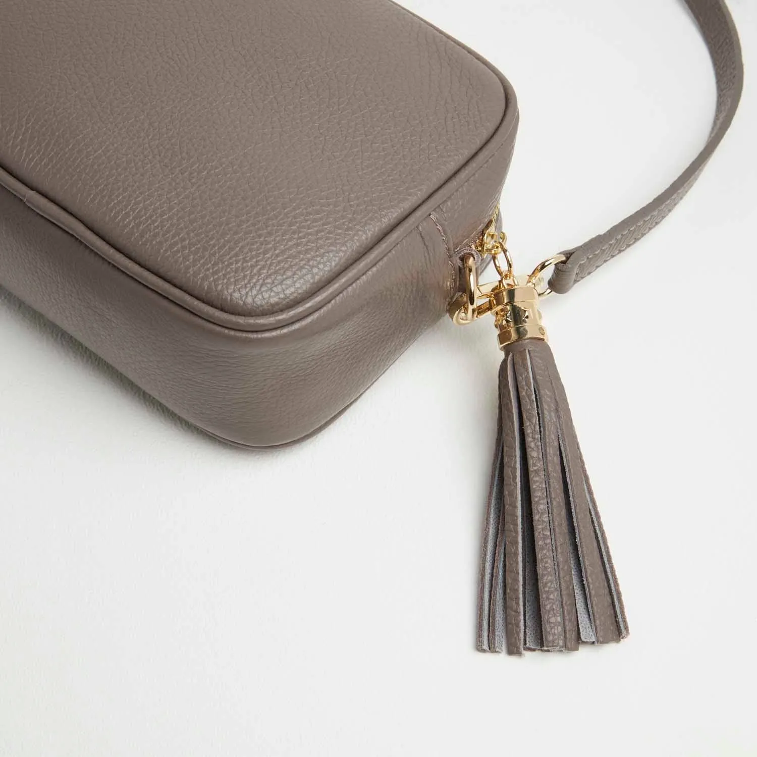 Verona Crossbody Tassel Cinder Bag with Dark Leopard Strap