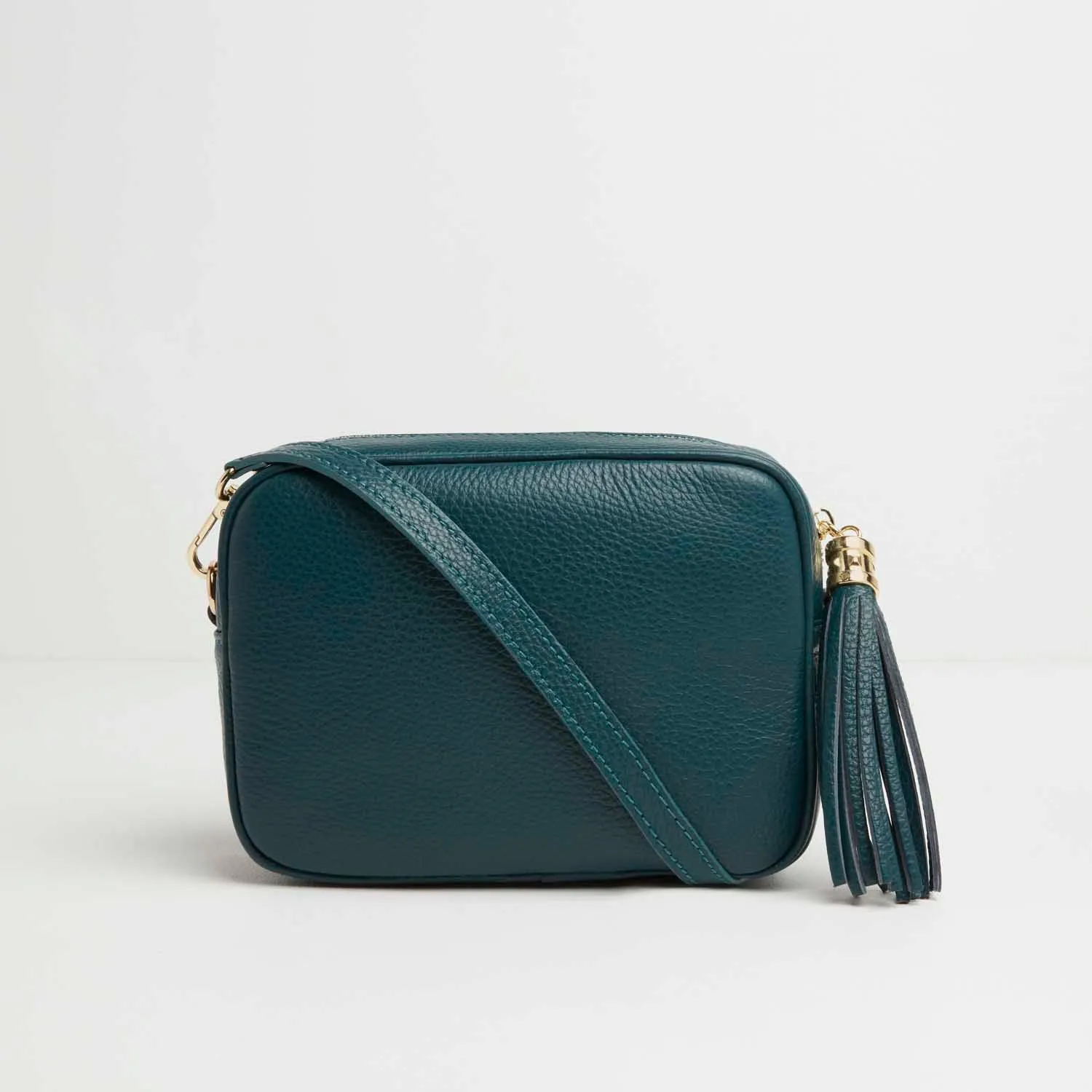 Verona Crossbody Tassel Teal Bag with Orange and Navy Boho Strap