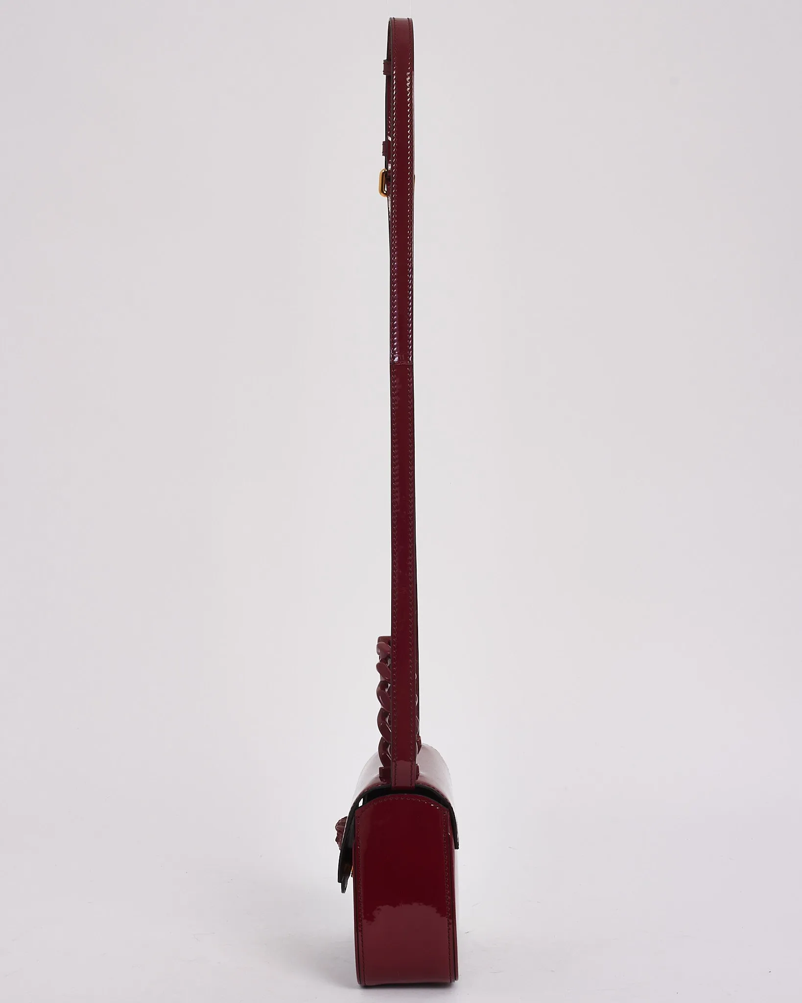 Versace Burgundy Patent Leather Mini 'La Medusa ' Bag