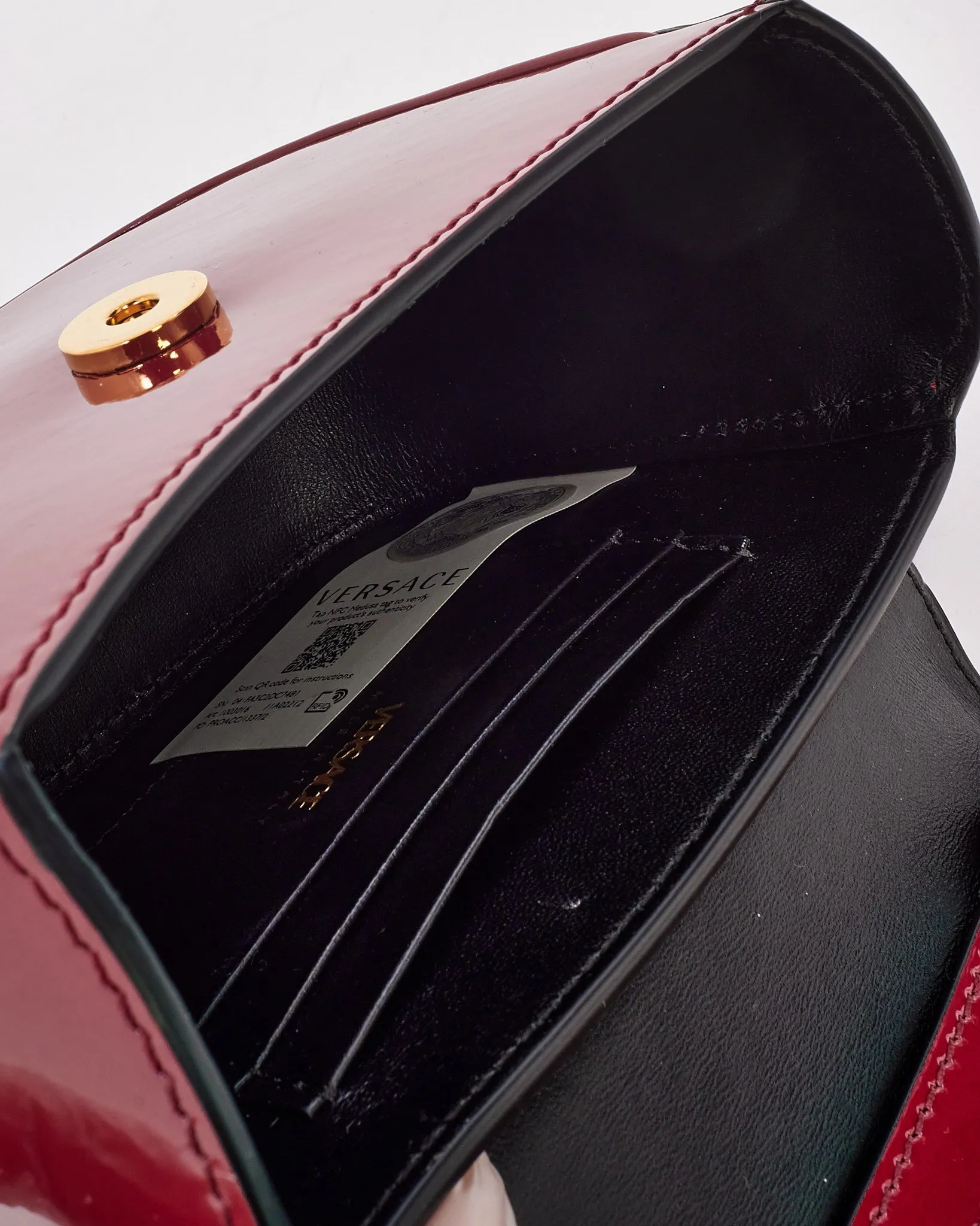 Versace Burgundy Patent Leather Mini 'La Medusa ' Bag