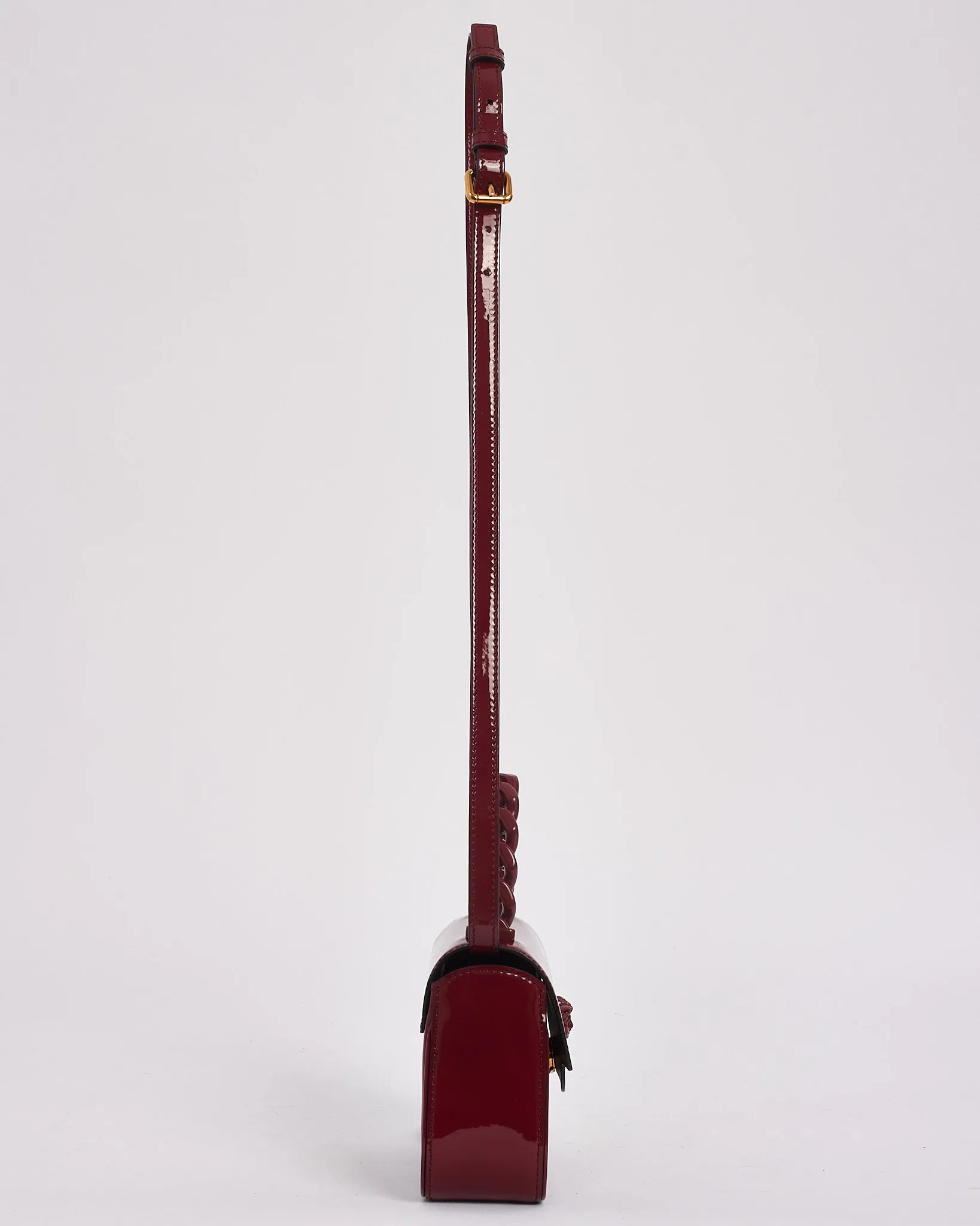 Versace Burgundy Patent Leather Mini 'La Medusa ' Bag