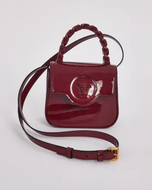 Versace Burgundy Patent Leather Mini 'La Medusa ' Bag