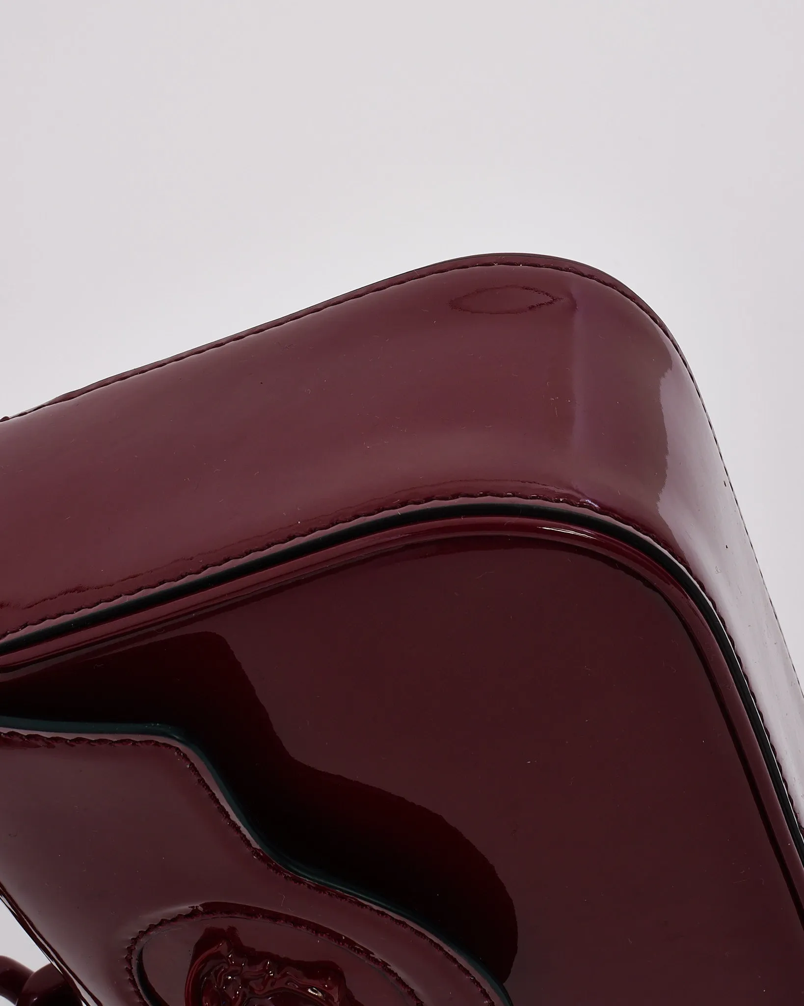 Versace Burgundy Patent Leather Mini 'La Medusa ' Bag