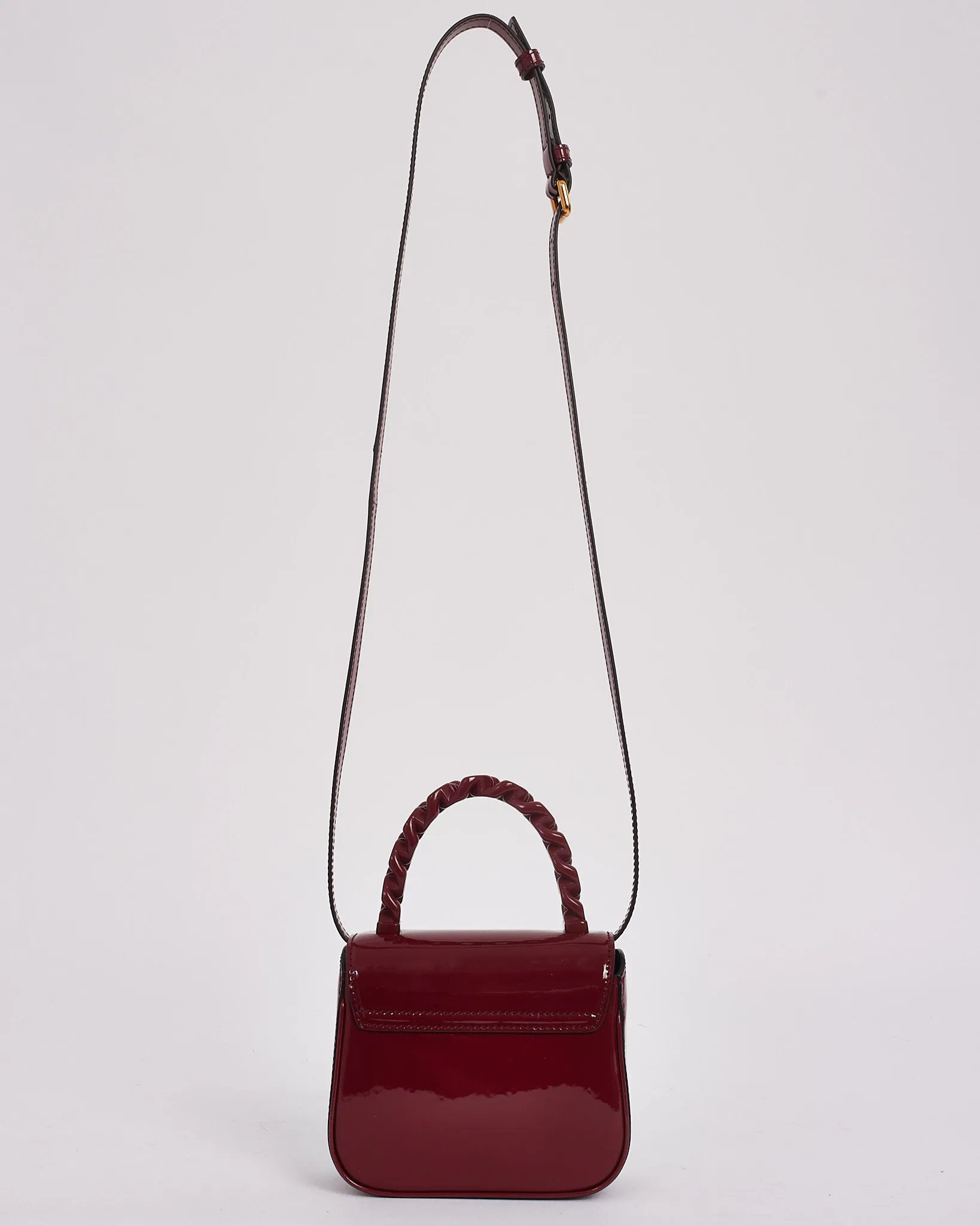 Versace Burgundy Patent Leather Mini 'La Medusa ' Bag