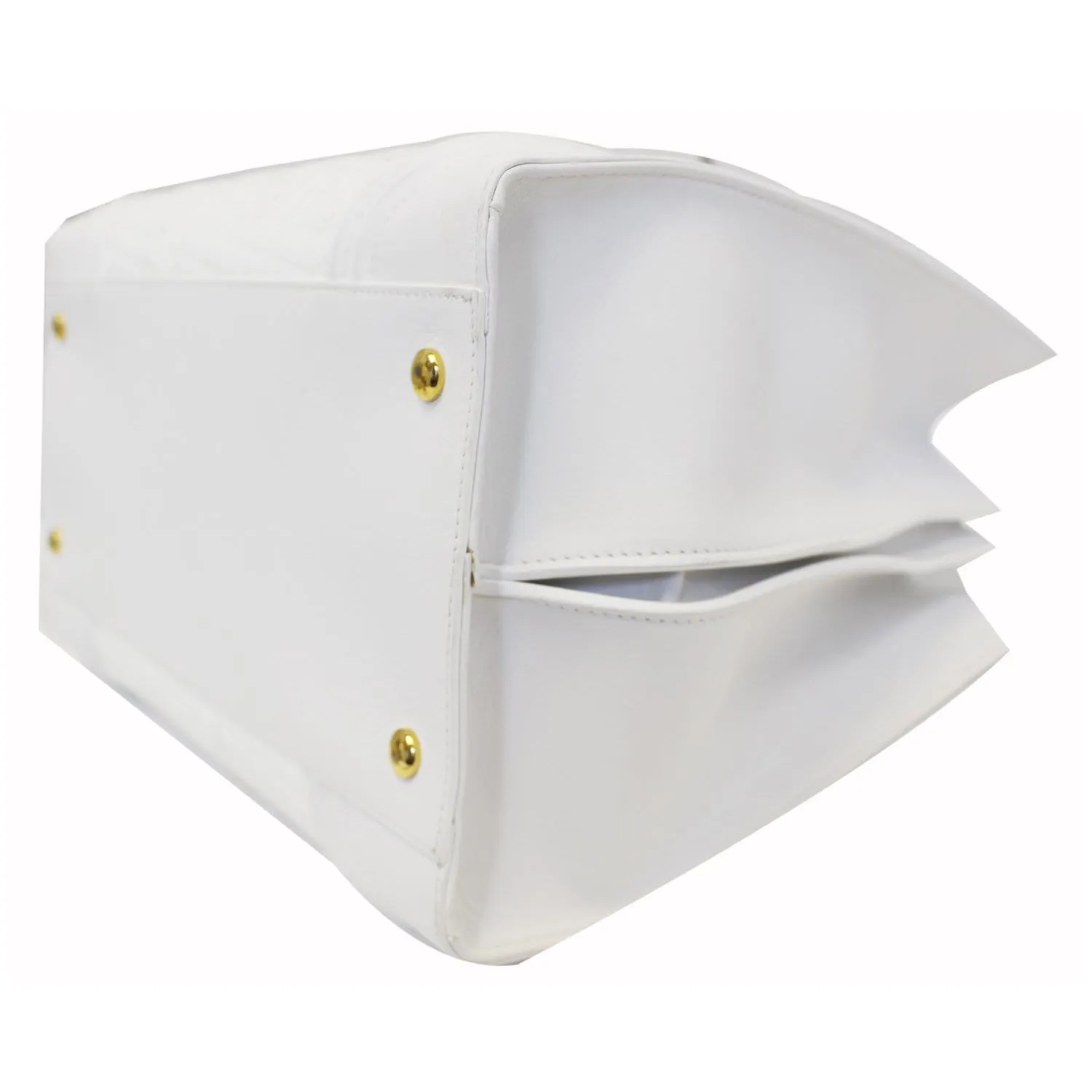 VERSACE Vanitas Icon Patent Micro Satchel Handbag White - Last Call