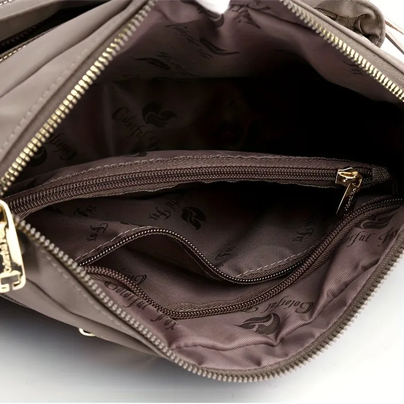 Versatile Solid Color Nylon Hobo Messenger Bag