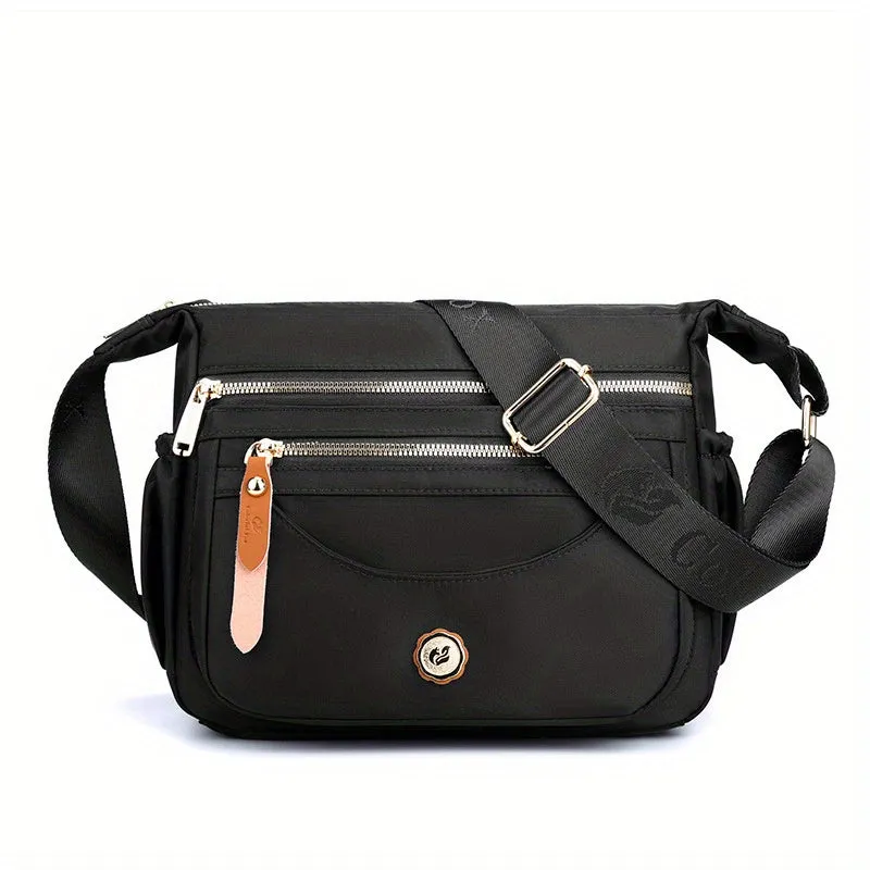 Versatile Solid Color Nylon Hobo Messenger Bag
