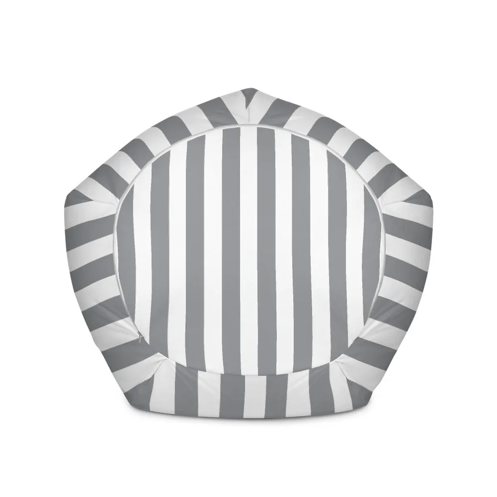 Vertical Lines Grey - Sustainably Made Bean Bag Chair Cover