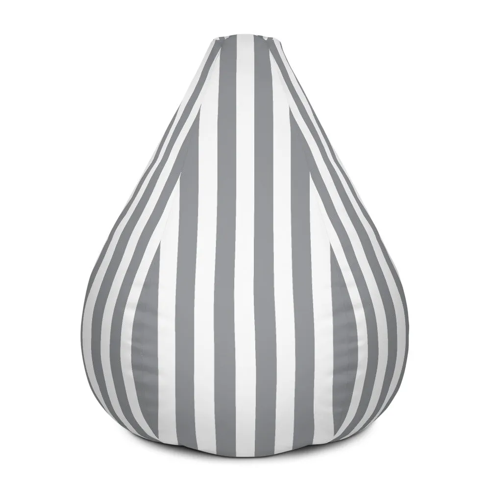 Vertical Lines Grey - Sustainably Made Bean Bag Chair Cover
