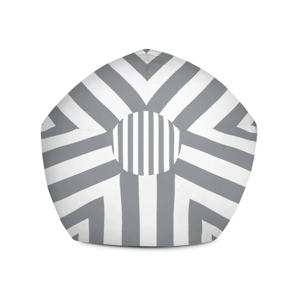 Vertical Lines Grey - Sustainably Made Bean Bag Chair Cover