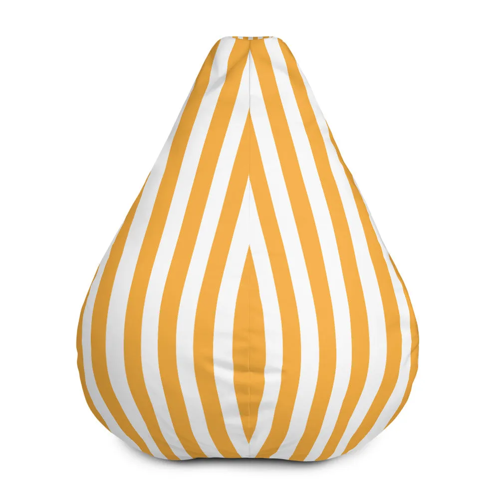 Vertical Lines Yellow - Sustainably Made Bean Bag Chair Cover