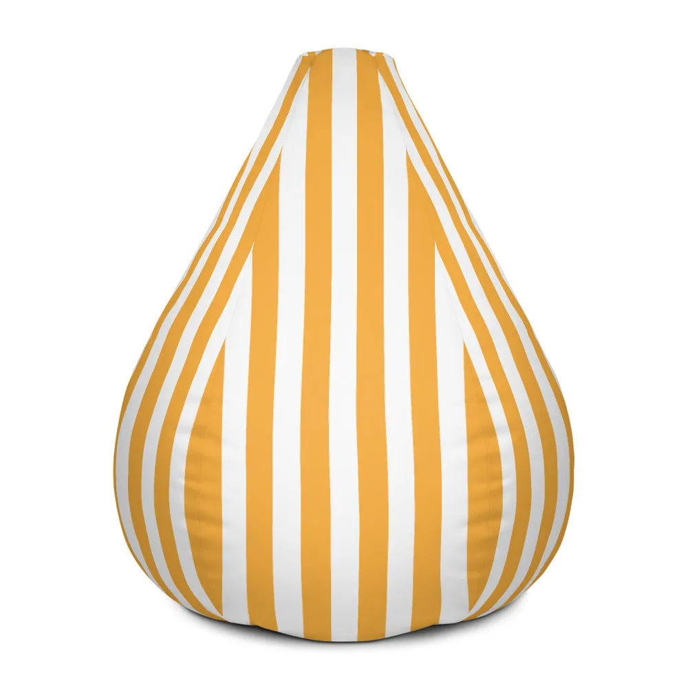 Vertical Lines Yellow - Sustainably Made Bean Bag Chair Cover