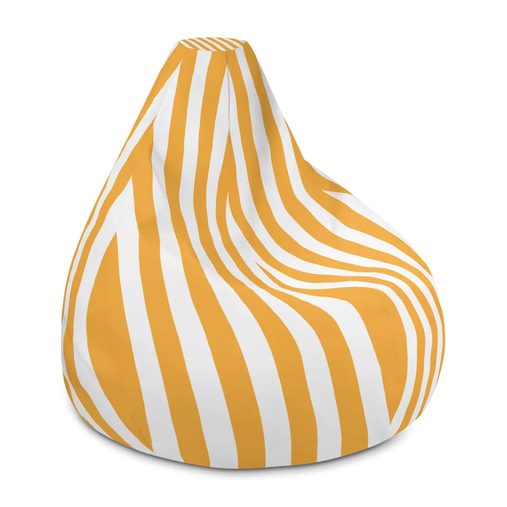 Vertical Lines Yellow - Sustainably Made Bean Bag Chair Cover