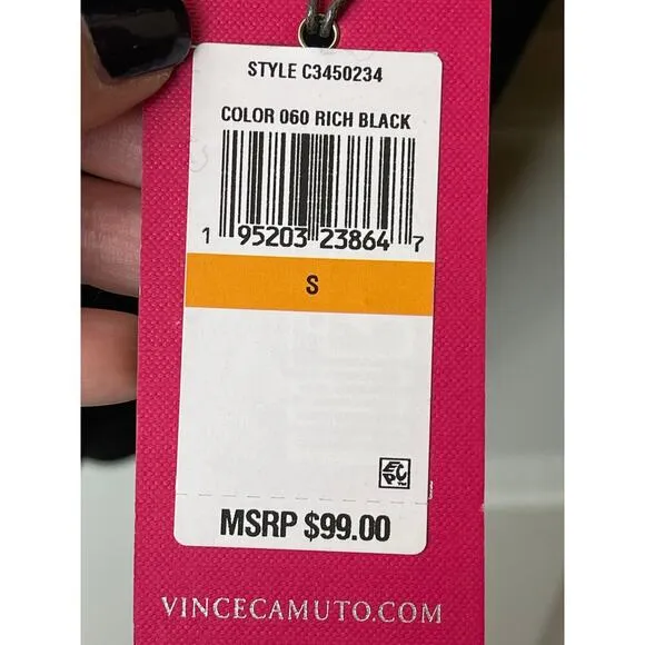 Vince Camuto Black V-Neck Studded Sweater Women's Size S NWT
