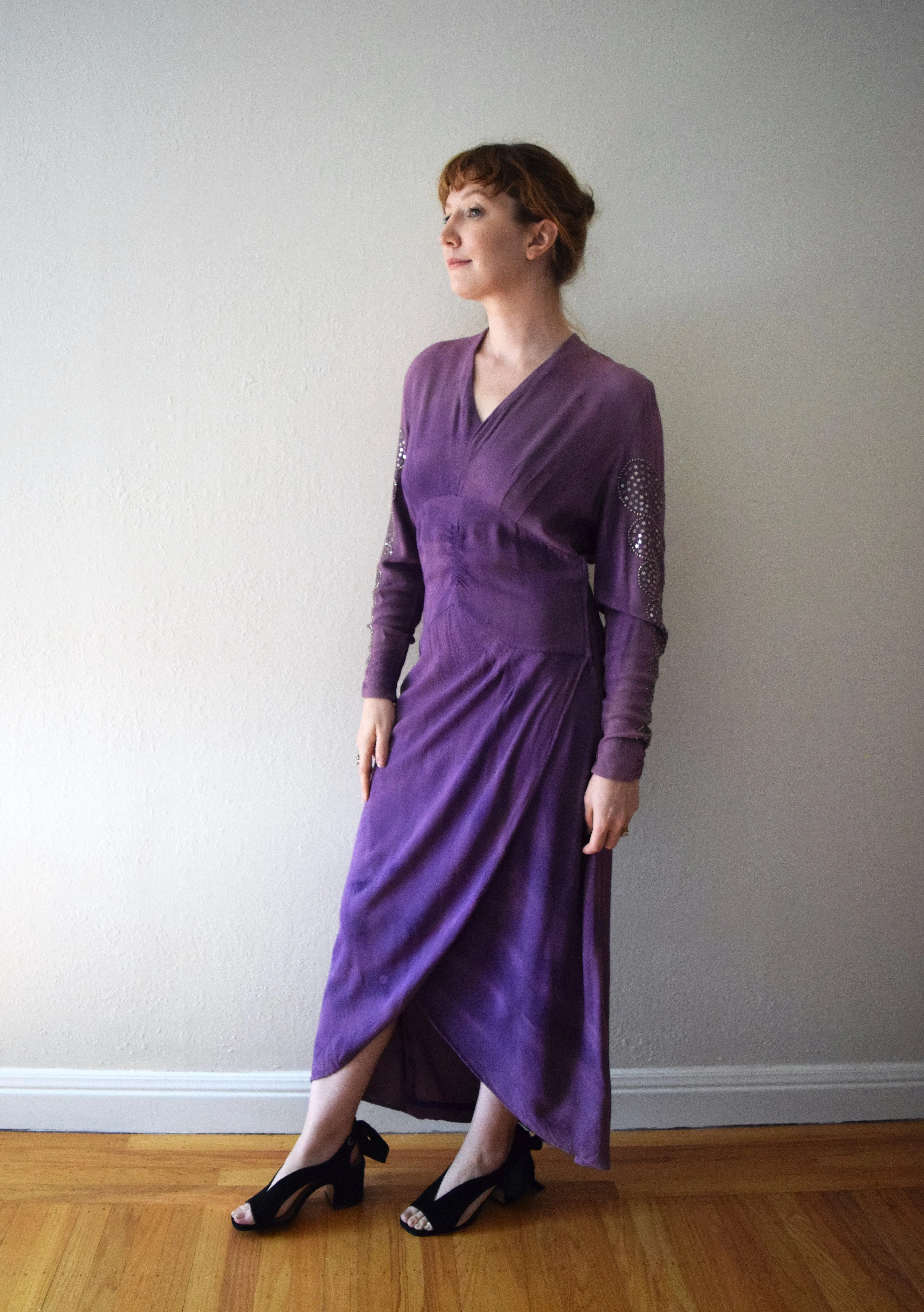 Vintage 1940s Adele Simpson star studded dress . size medium to large