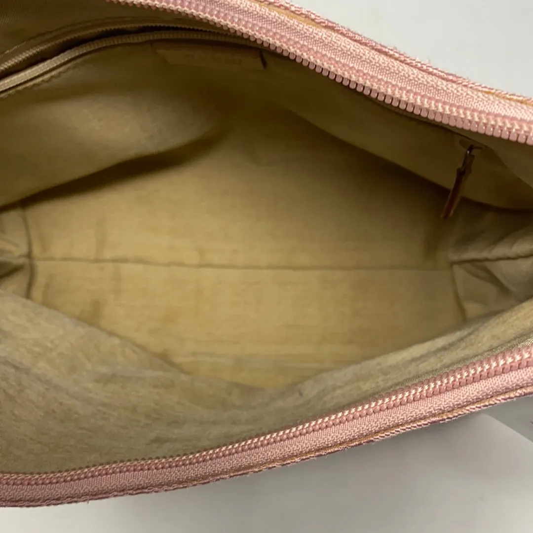 Vintage: Gucci Logo Fabric Shoulder Hobo Bag with Extra Front Zip