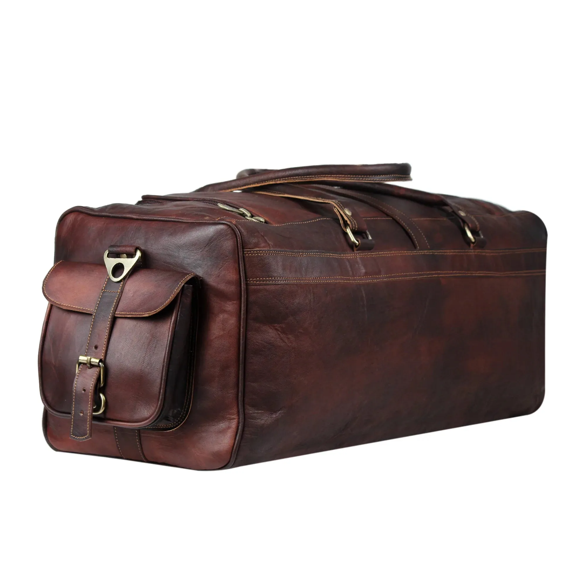 Vintage Red Leather Duffle