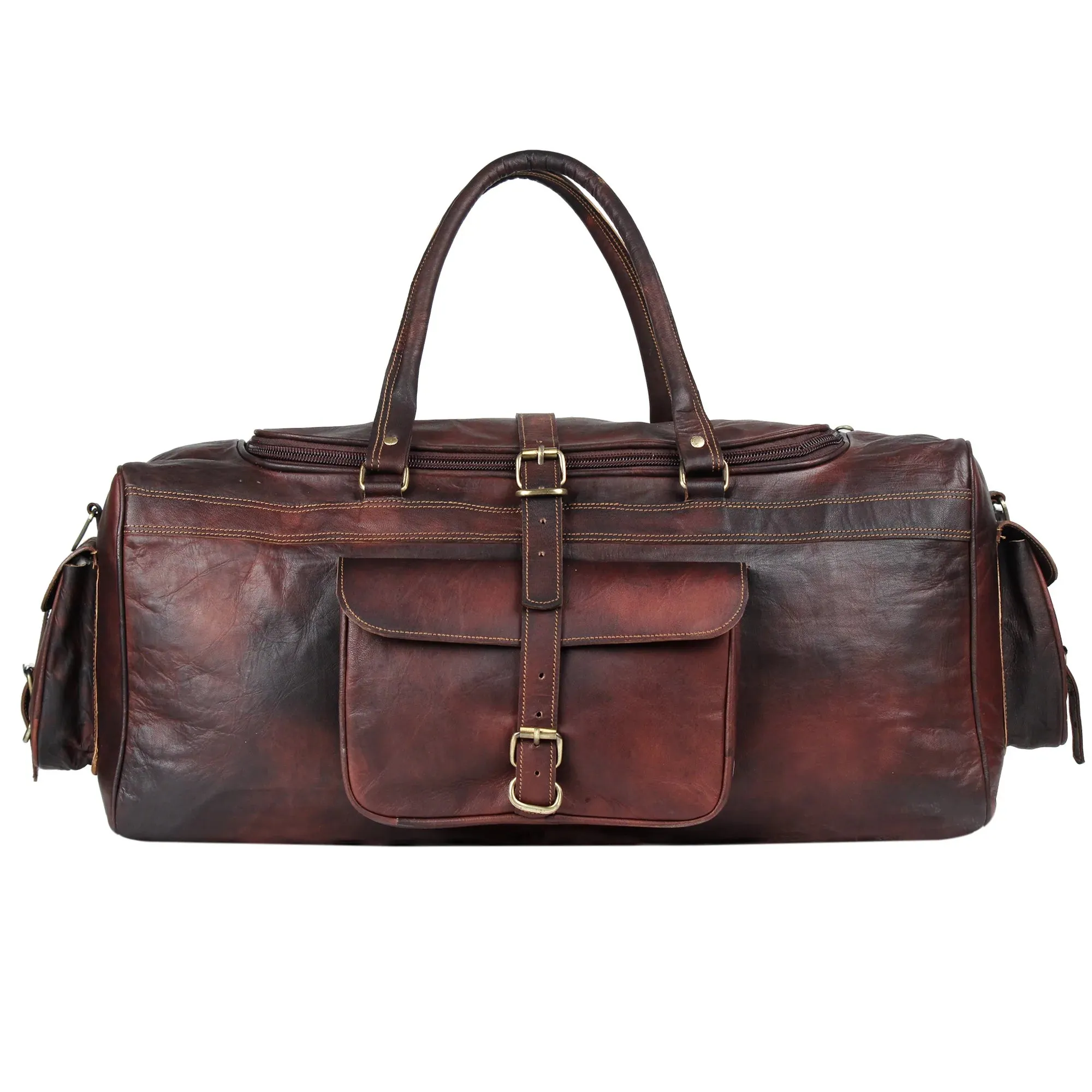 Vintage Red Leather Duffle