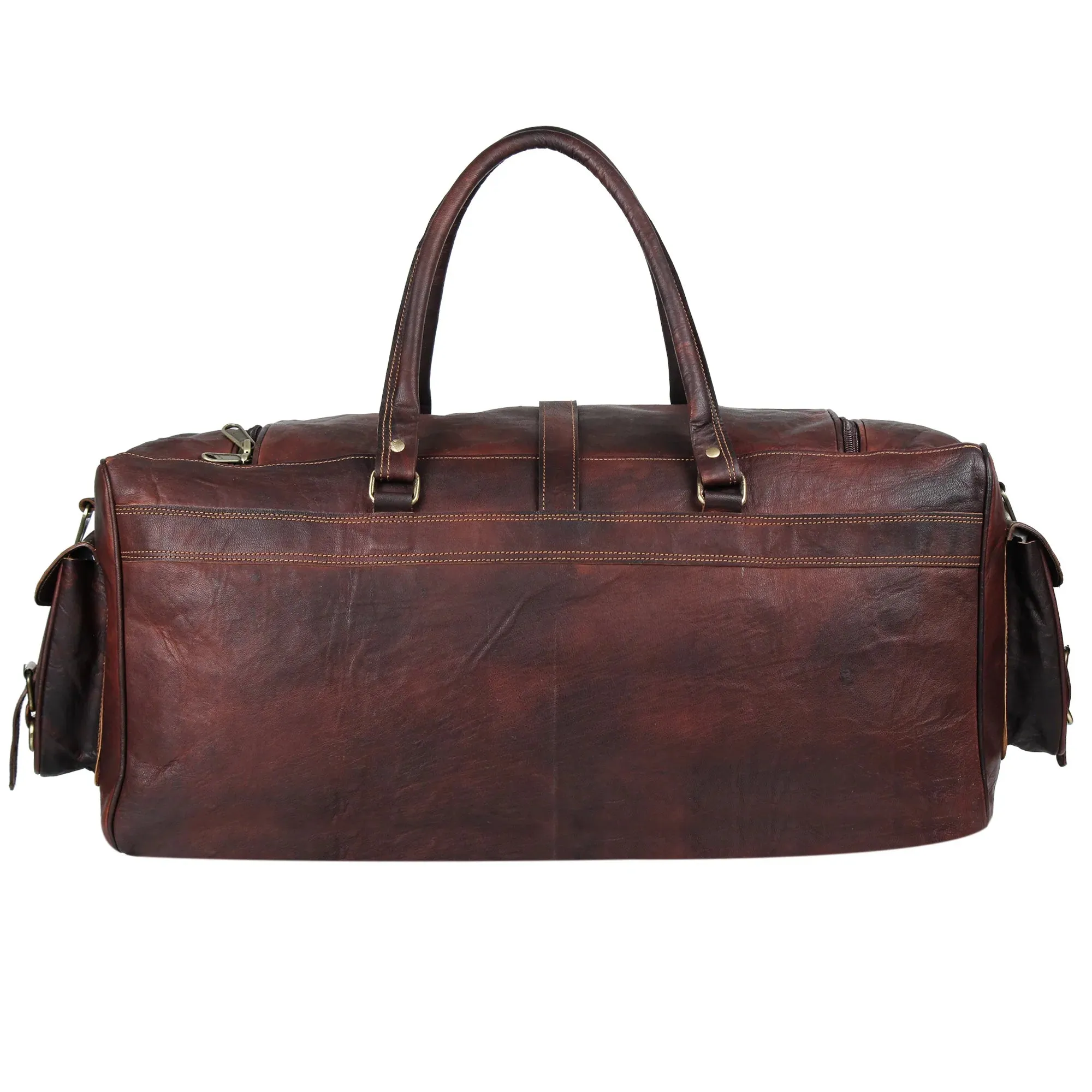 Vintage Red Leather Duffle