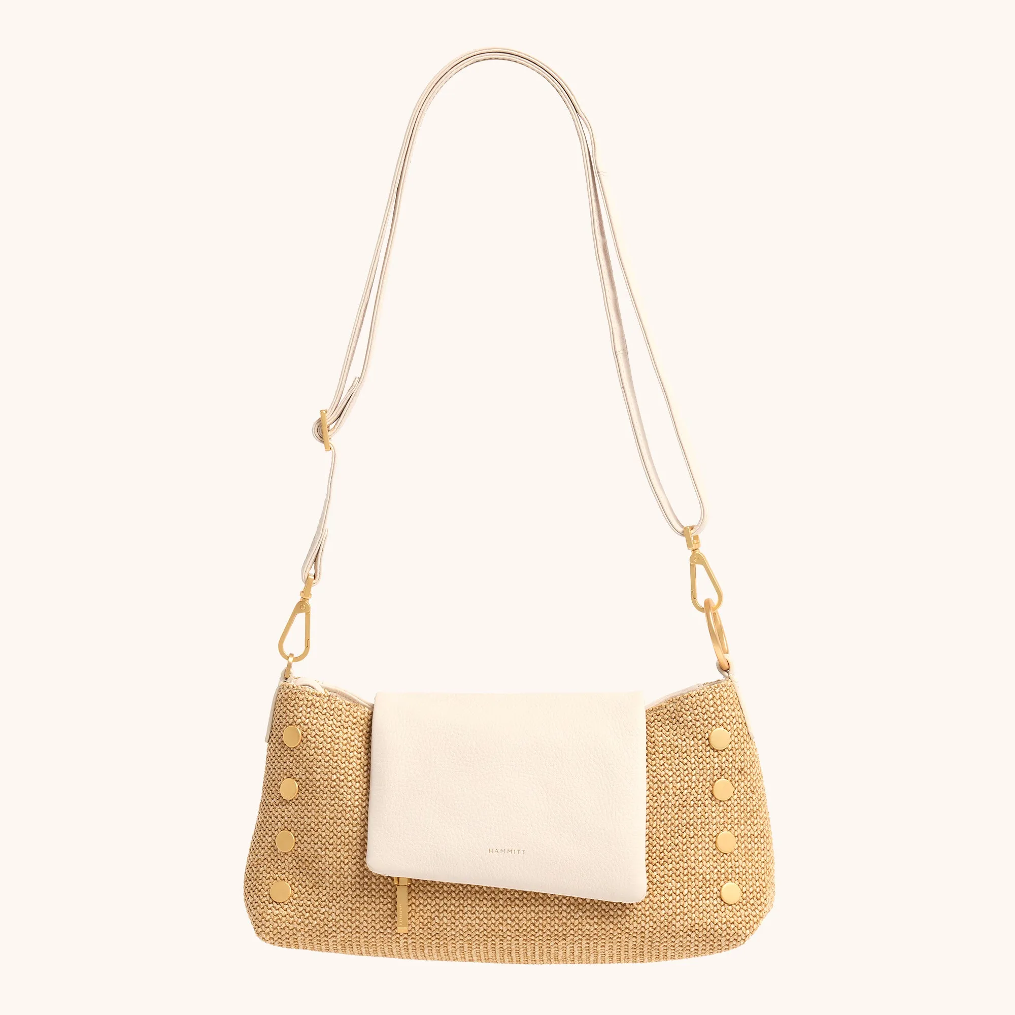 VIP Satchel | Calla Lily White Raffia/Brushed Gold
