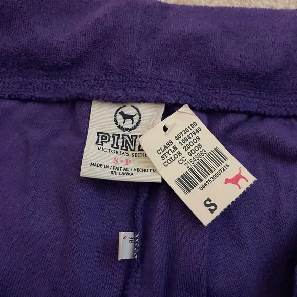 VS PINK y2k bling shine velour short shorts-small NWT(defect)