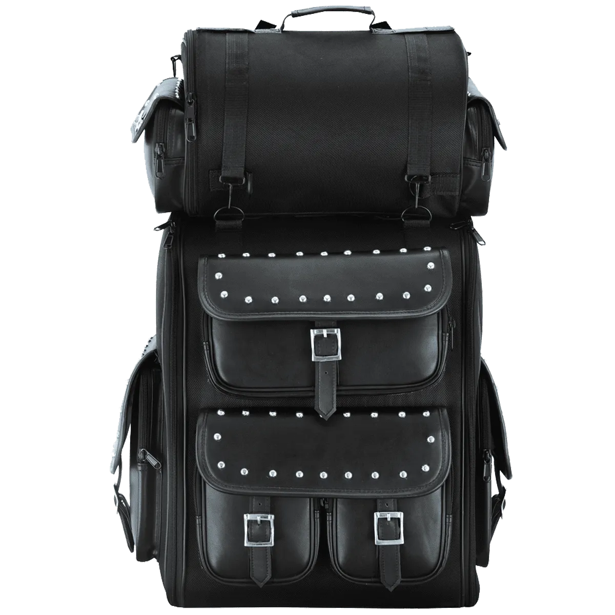 VS1349 Vance Leather Large Textile 2-Piece Travel Bag/Back Pack