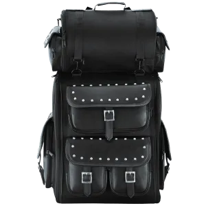 VS1349 Vance Leather Large Textile 2-Piece Travel Bag/Back Pack