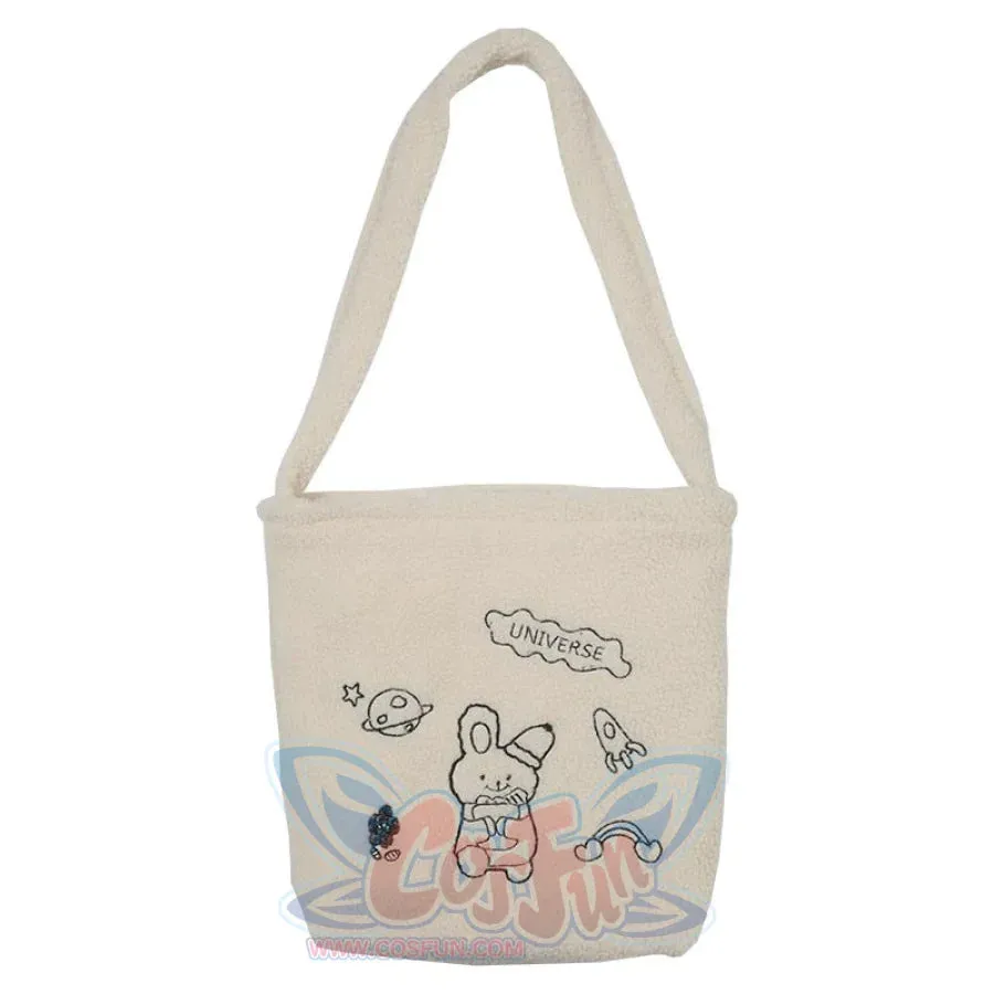 Wander In The Universe Cute Faux Wool Shopper Bag Hobo/Tote C00065