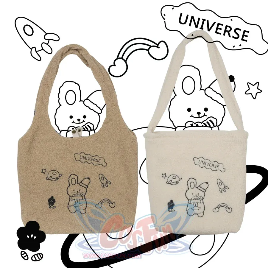 Wander In The Universe Cute Faux Wool Shopper Bag Hobo/Tote C00065