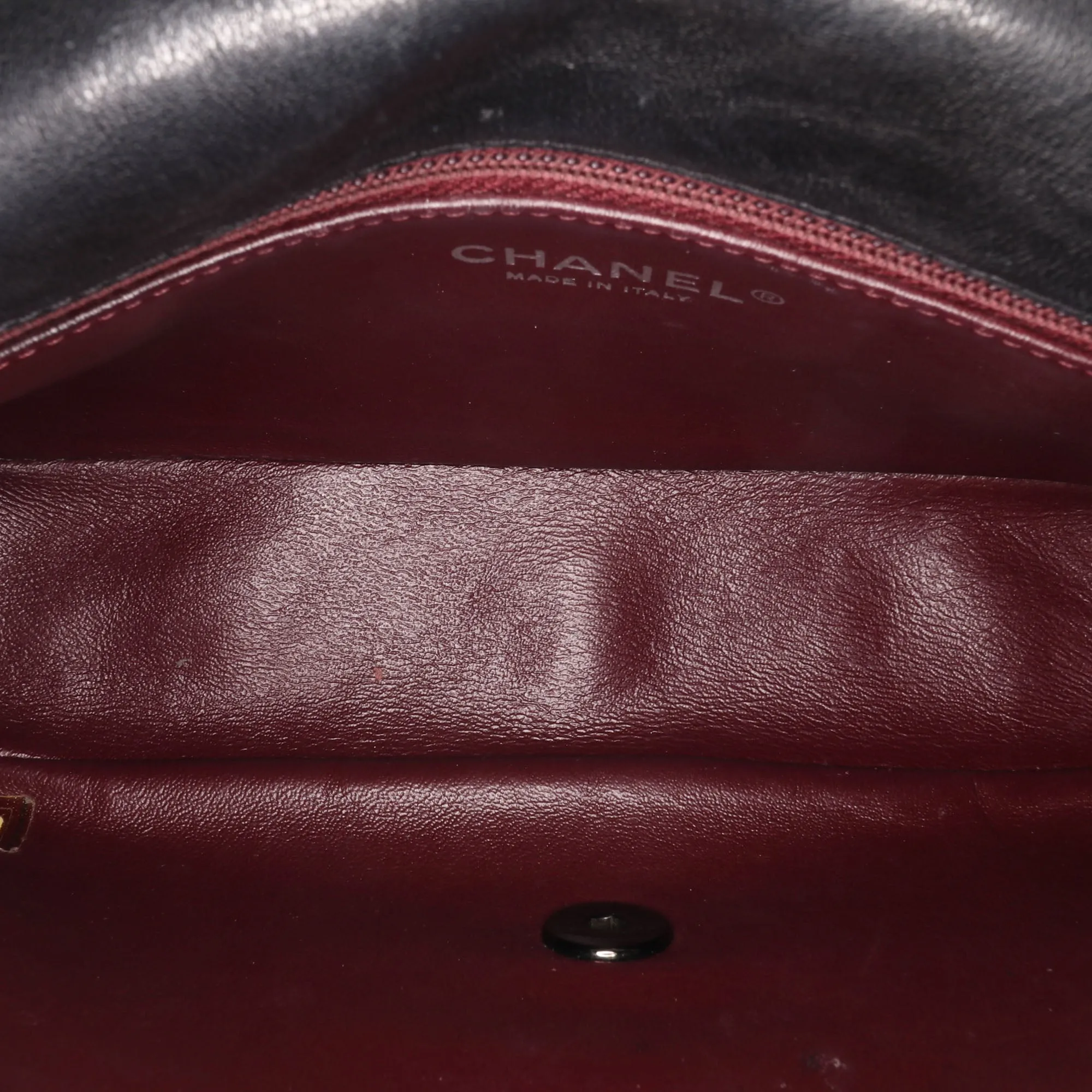 Washed Lambskin Studded Metal Beauty Flap