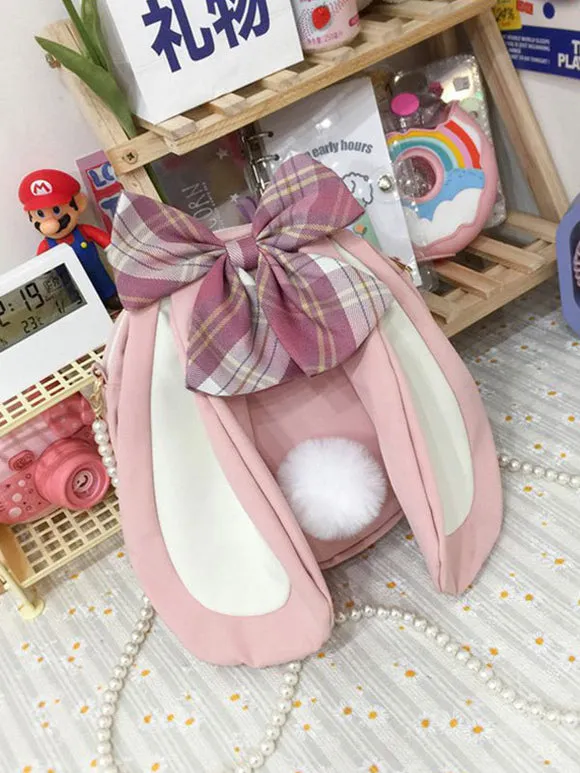 White Lolita Handbag Polyester Bows Polyester Cross-body Bag Lolita Accessories