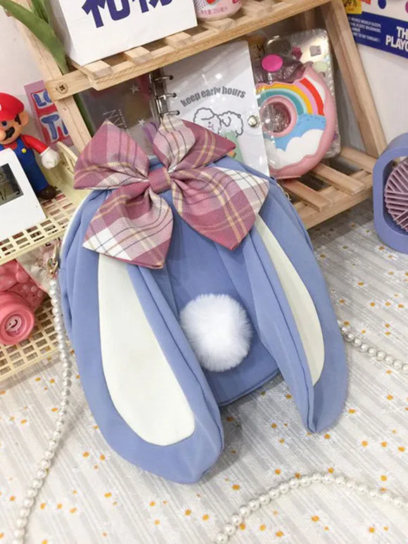 White Lolita Handbag Polyester Bows Polyester Cross-body Bag Lolita Accessories