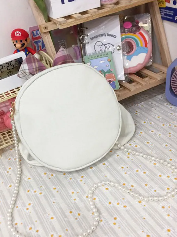 White Lolita Handbag Polyester Bows Polyester Cross-body Bag Lolita Accessories