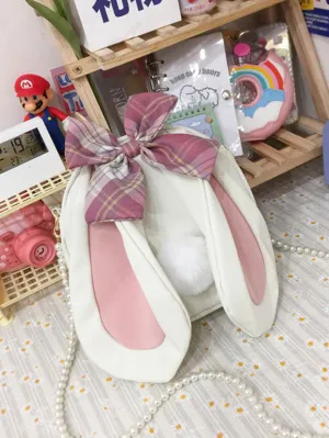 White Lolita Handbag Polyester Bows Polyester Cross-body Bag Lolita Accessories
