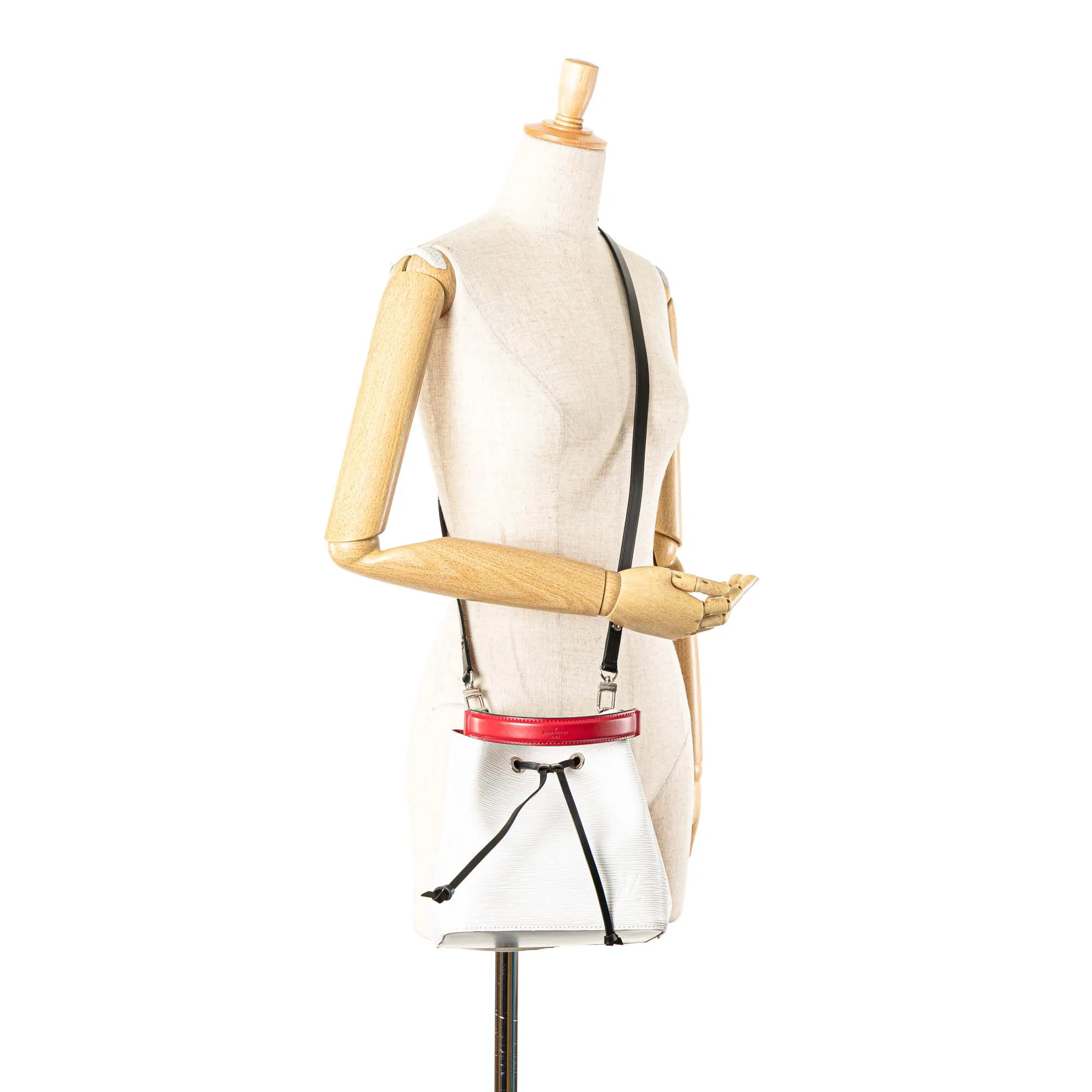 White Louis Vuitton Epi Neonoe BB Bucket Bag