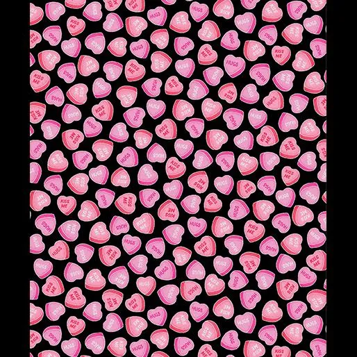 Whole Lotta Love by Benartex SWEET HEARTS/BLACK