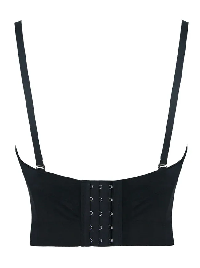 Women Rhinestone Push Up Bra Studded Gem Clubwear Party Bustier Crop Top