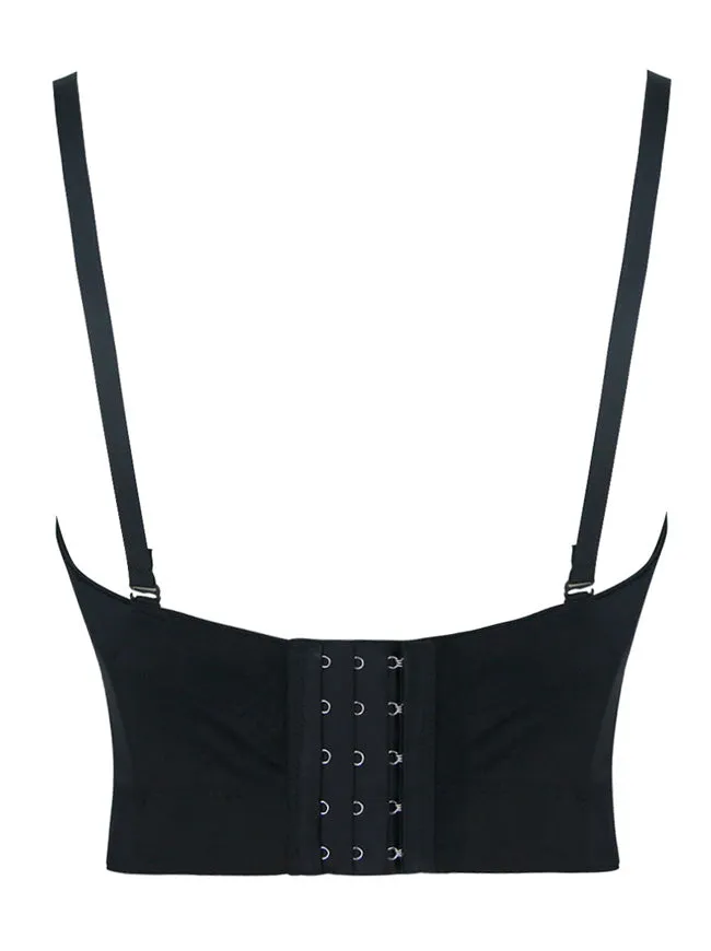 Women Rhinestone Push Up Bra Studded Gem Clubwear Party Bustier Crop Top