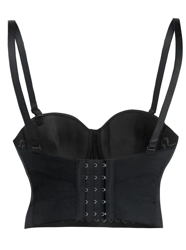 Women Rhinestone Push Up Bra Studded Gem Clubwear Party Bustier Crop Top
