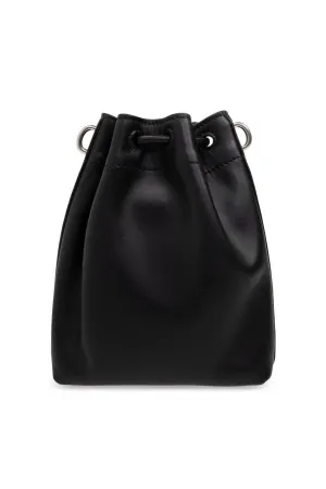 Women's Bon Bon Metallic Leather Mini Bucket Bag in Black | Size UNI | BONBONBCKTN Color SMNHUTBLACK Color ANTIQUESILVER
