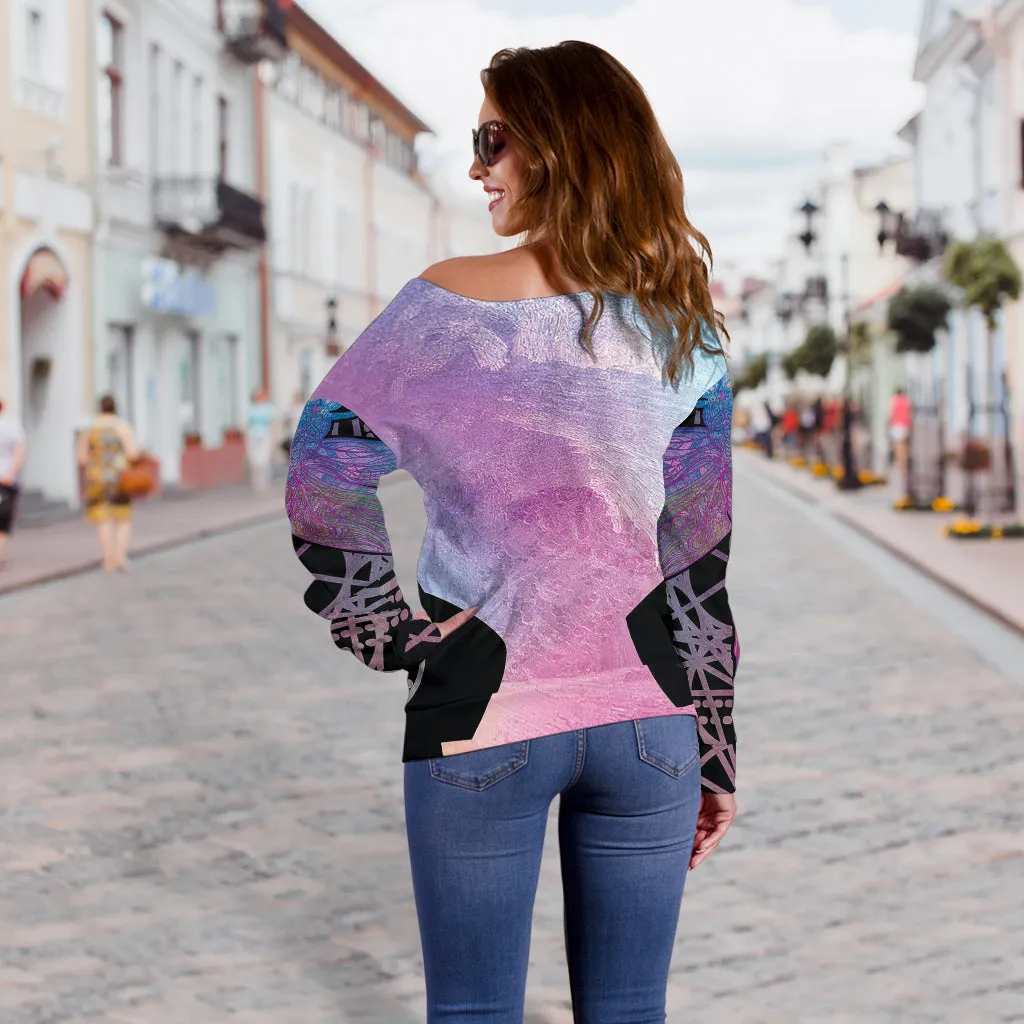 Women's Dragonfly Off Shoulder Sweater