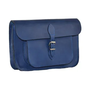 Women's Fine Leather Satchel Bag -  Marine