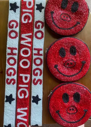 Woo Pig Beaded Purse Strap