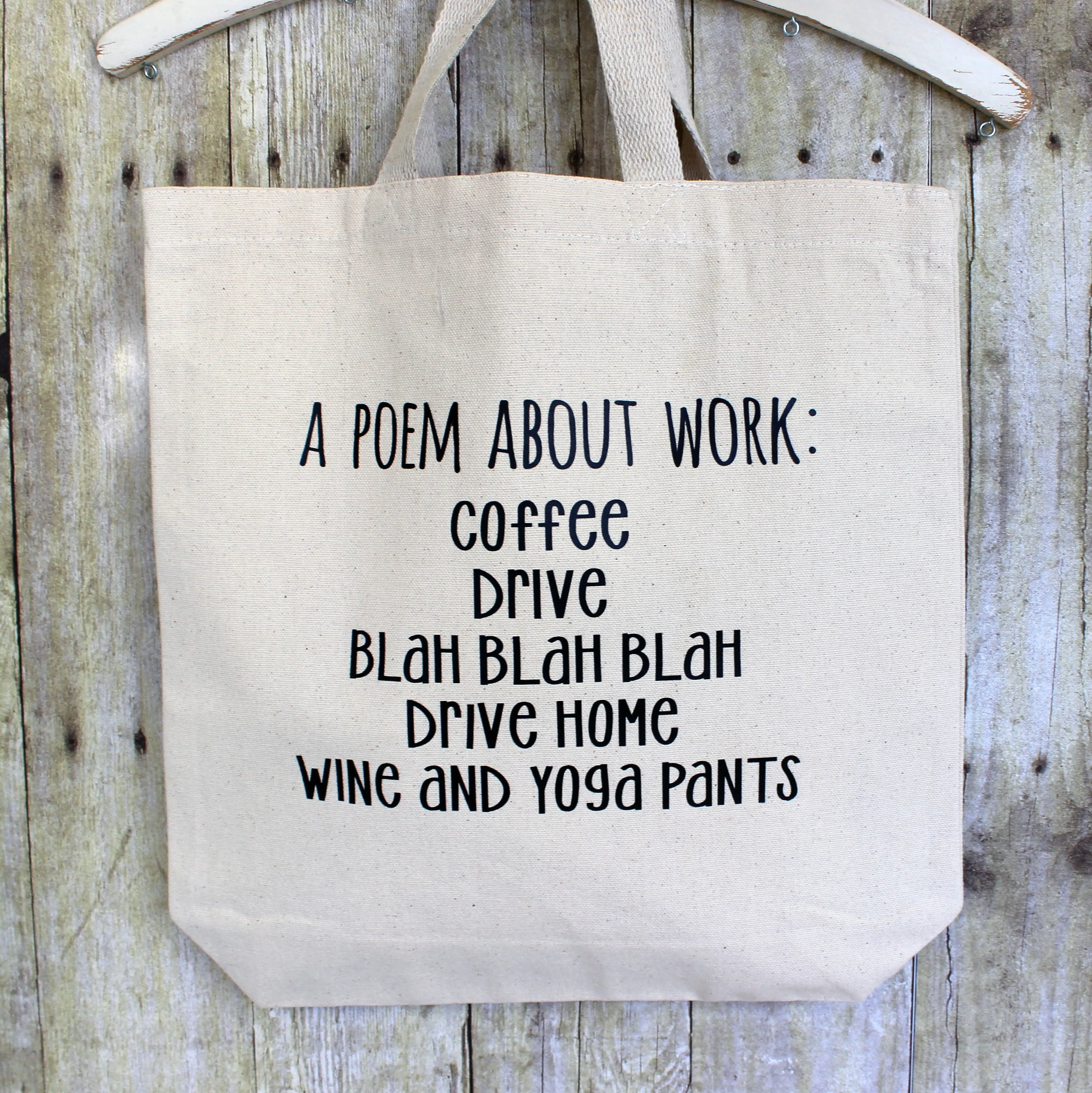work poem - tote bag