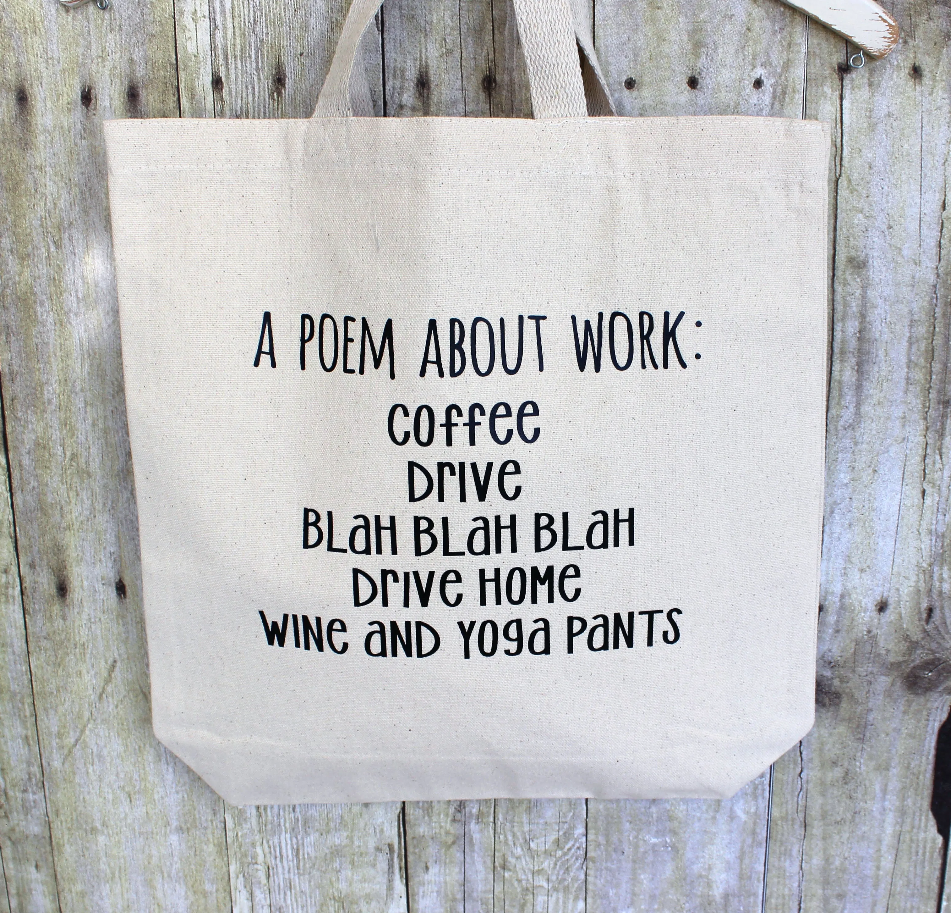 work poem - tote bag