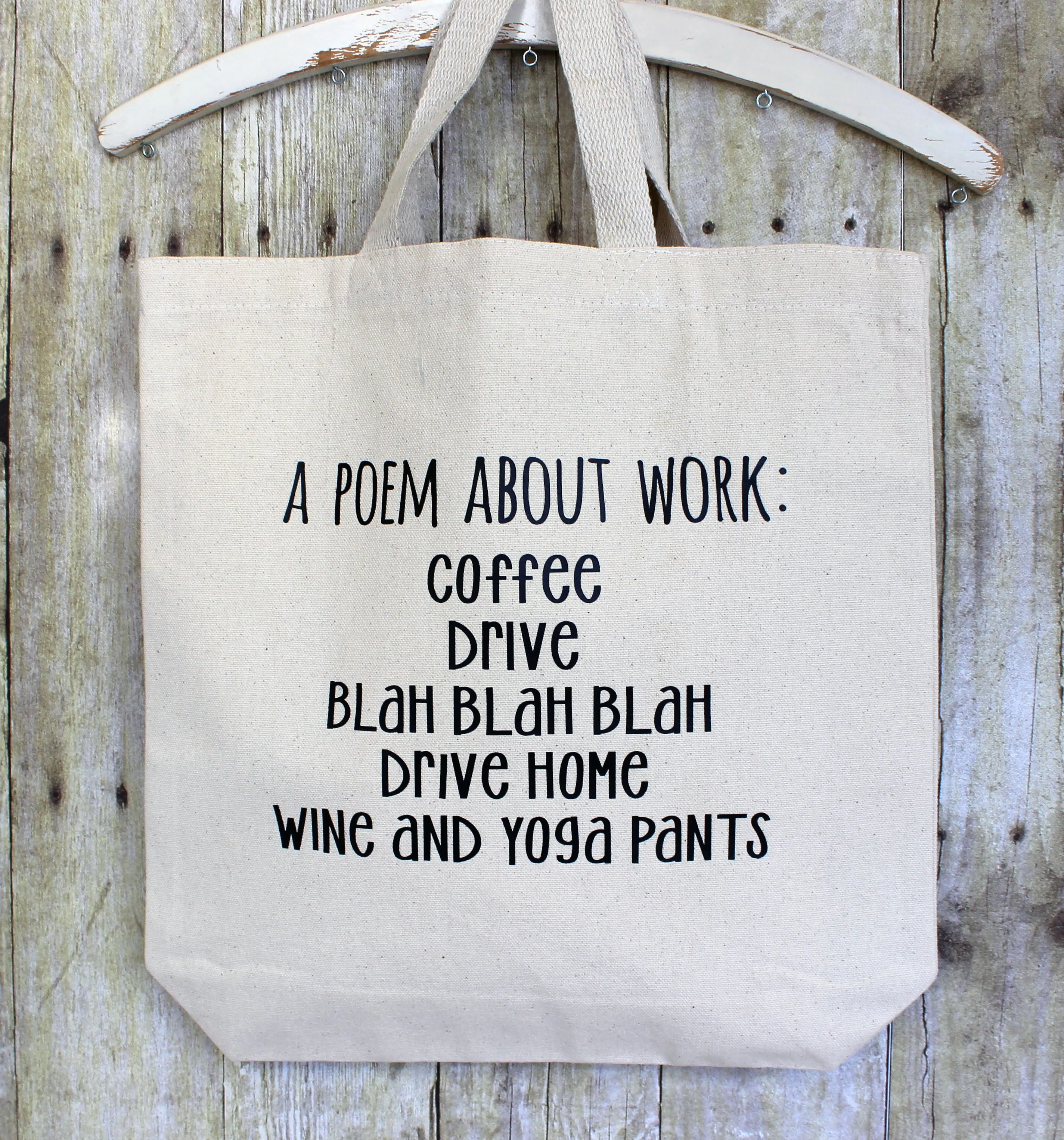 work poem - tote bag
