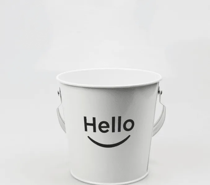 Wrought Iron Black And White Smile Ice Bucket Mini Bucket Fries Snack Fries Bucket