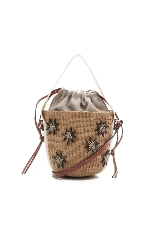 x Mifuko Small Woody Stars Raffia Bucket